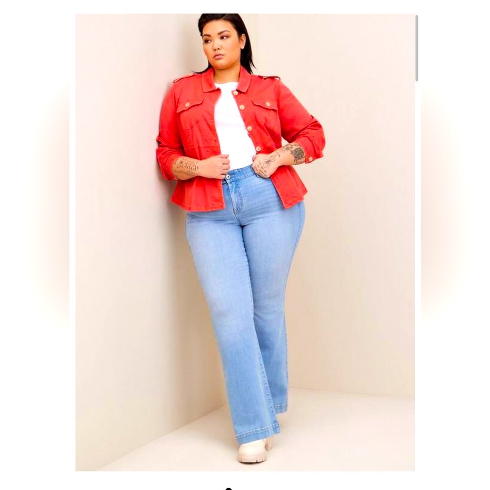 Stretch Twill Utility Jacket By Torrid Size 3 - image 1